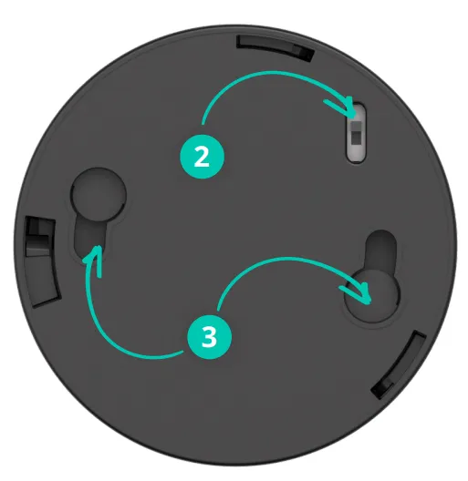 Beacon Pro back — twist the bottom case to open for battery access and wall mounting.