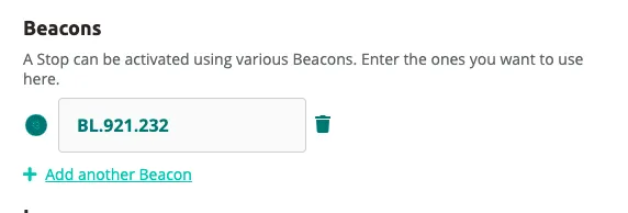 A single beacon added to a stop.